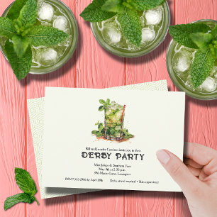 Watercolor Mint Julep Derby Invitation