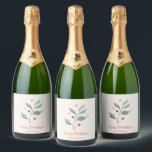 Watercolor mistletoe Star christmas Wine Label<br><div class="desc">..</div>