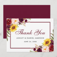Watercolor Mixed Floral Burgundy Wedding
