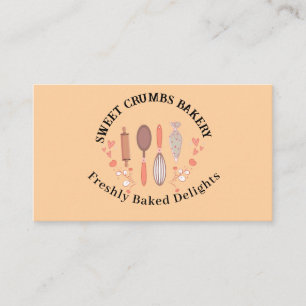 Watercolor modern Baking &Cooking Utensils Bakery Business Card