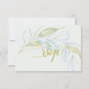 Watercolor Modern Boho Leafy Branches RSVP Card