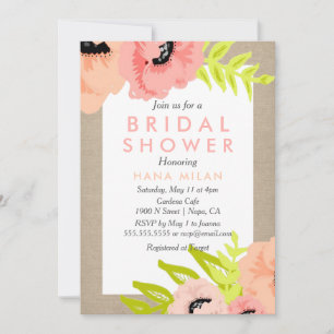 Watercolor Modern Bridal Shower Invitation