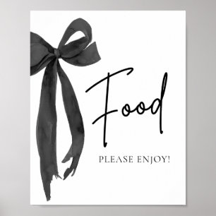Watercolor Modern Elegant Bow Bow Food Sign