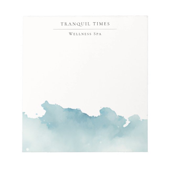 Watercolor Modern Minimalist Aqua Spa  Notepad (Front)