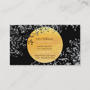 Watercolor Modern Nature Paints Black and White Business Card