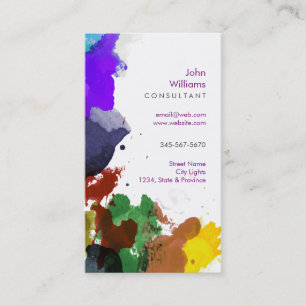 Watercolor Modern Nature Paints Brushstrokes Business Card