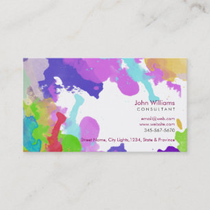 Watercolor Modern Nature Paints Brushstrokes Business Card