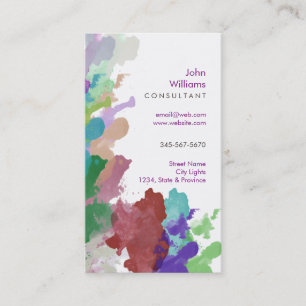 Watercolor Modern Nature Paints Brushstrokes Business Card