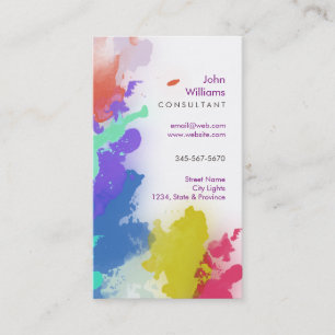 Watercolor Modern Nature Paints Brushstrokes Business Card