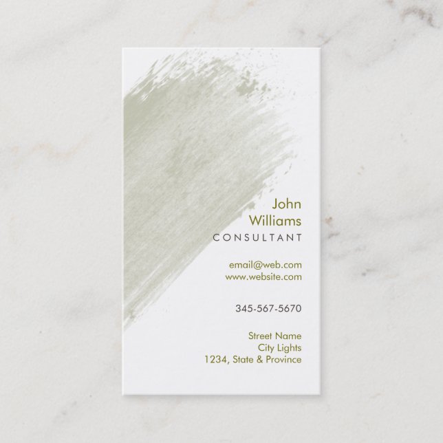 Watercolor Modern Nature Paints Brushstrokes Business Card (Front)