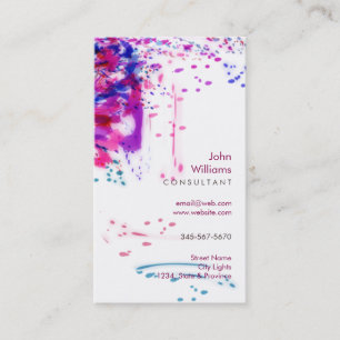 Watercolor Modern Nature Paints Brushstrokes Business Card