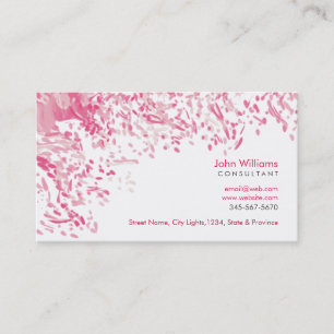 Watercolor Modern Nature Paints Brushstrokes Pink Business Card