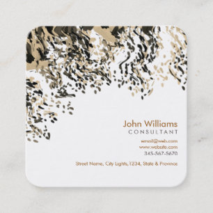 Watercolor Modern Nature Paints Rain Brushstrokes Square Business Card