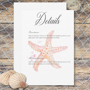 Watercolor Modern Palms & Beach Scene Details Enclosure Card