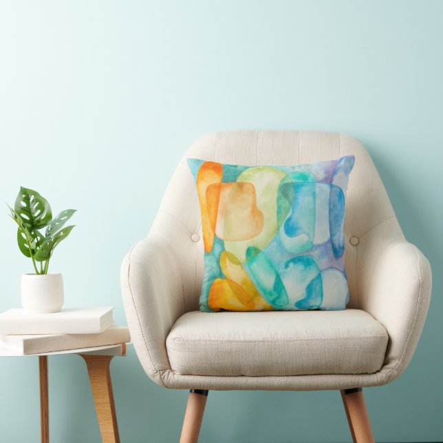 Watercolor/ Modern/ Pattern/ Print/ Pillow/ Design Throw Pillow (Chair)