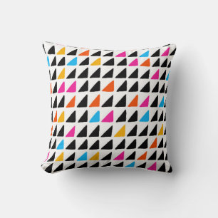 Watercolor modern pattern with blue triangles. Sea Throw Pillow
