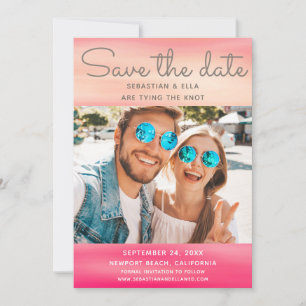 Watercolor Modern Photo Wedding Save The Date