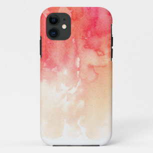 Watercolor modern red. Simple abstract coral iPhone 11 Case