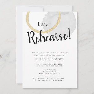 Watercolor Modern Rehearsal Dinner Invitations