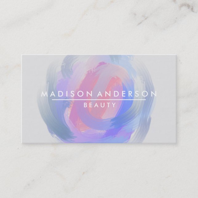 Watercolor Modern Simple & Classic Beauty Business Card (Front)