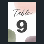 Watercolor Modern Wedding Table Number Cards<br><div class="desc">Modern. Minimal. This collection uses a garden palette of sage,  grape,  and rose to create a lovely presentation for your special day. Please customize with the numbers you need,  and add to your cart one card at a time.</div>