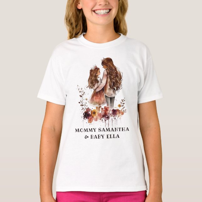 Watercolor Mom and Daughter (1) T-Shirt (Front)