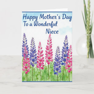 Watercolor Moms Day Best Card