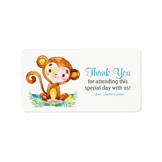 Watercolor Monkey Boy Thank You