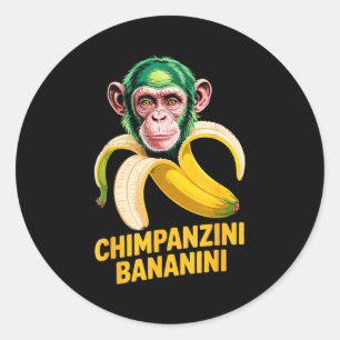 Watercolor Monkey Meme Italian Brainrot Chimpanzin Classic Round Sticker