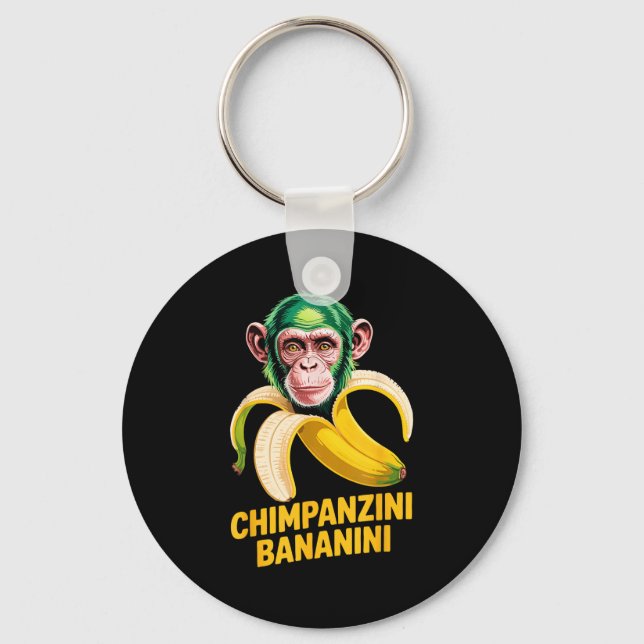 Watercolor Monkey Meme Italian Brainrot Chimpanzin Keychain (Front)
