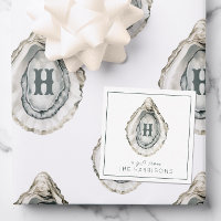 Watercolor Monogram Coastal Oyster