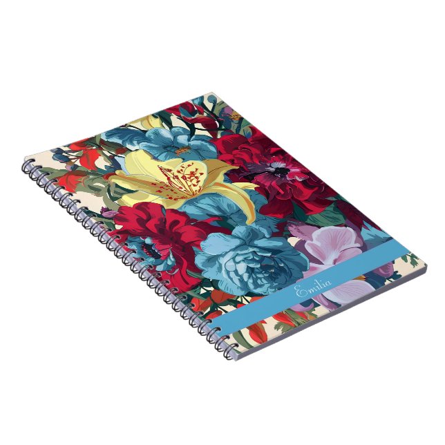 Watercolor Monogram Floral Delight Notebook (Right Side)