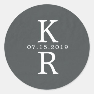 watercolor monogram Wedding Monogram Sticker