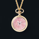 Watercolor Monogrammed Watch<br><div class="desc">Pink Watercolor Monogrammed Watch. Monogram and watch (style and colour) are customizable.</div>