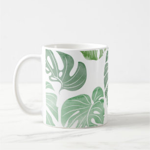 Watercolor monster, tropical seamless wallpaper. coffee mug