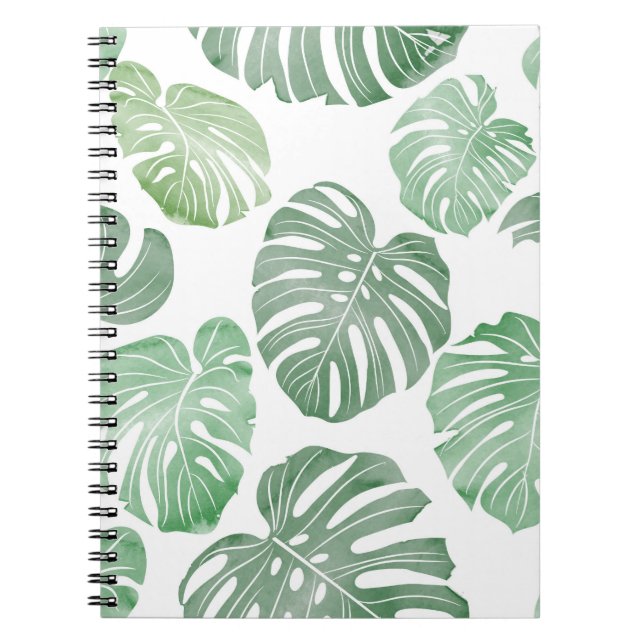 Watercolor monster, tropical seamless wallpaper. notebook (Front)