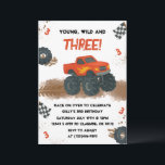 Watercolor Monster Truck 3rd Birthday Invitation<br><div class="desc">I created this invitation for my son’s upcoming third birthday — he’s obsessed with monster trucks and instantly picked the red one because it reminds him of his favourite character. Designed with love and watercolor detail, this invite brings big truck energy to your little one’s special day. I know how...</div>