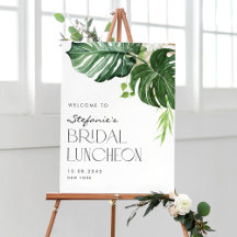 Watercolor Monstera Tropical Bridal Luncheon