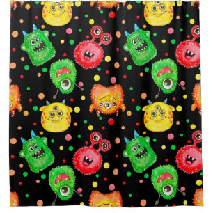 Watercolor Monsters: Cute Seamless Pattern