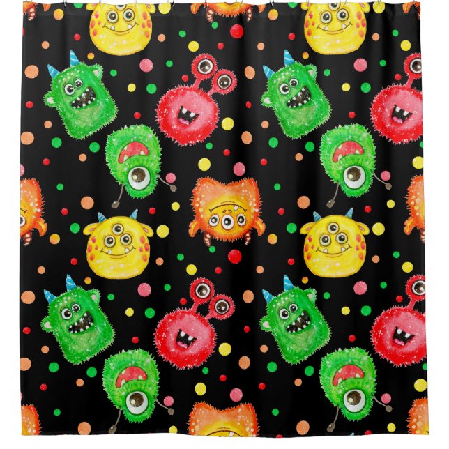 Watercolor Monsters: Cute Seamless Pattern (Front)