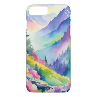 watercolor montain&rainbow phone case