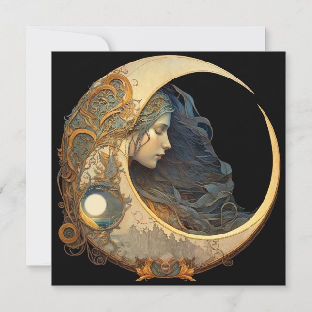 Watercolor Moon Goddess Card (Front)
