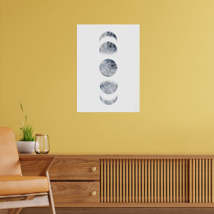 Watercolor Moon Print Poster