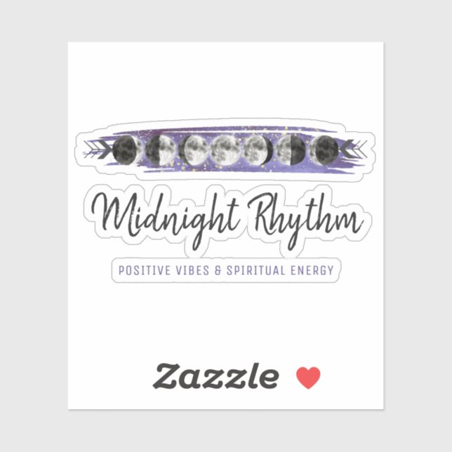 Watercolor Moons Lunar Cycle Galaxy Sky Logo (Sheet)