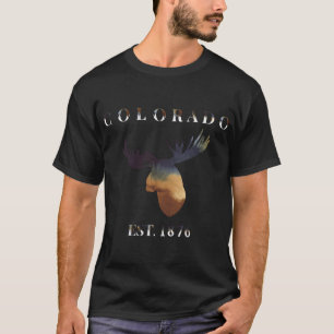 Watercolor Moose Colorado 1876 T-Shirt