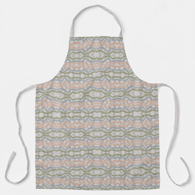 Watercolor Mopping Brushstrokes Pattern In Pastel  Apron (Front)