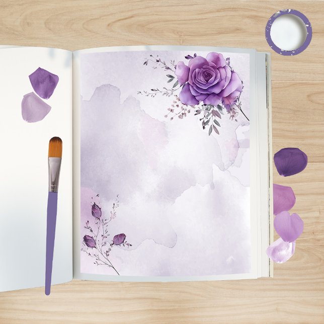 Watercolor Morada Scrapbook Paper (Creator Uploaded)