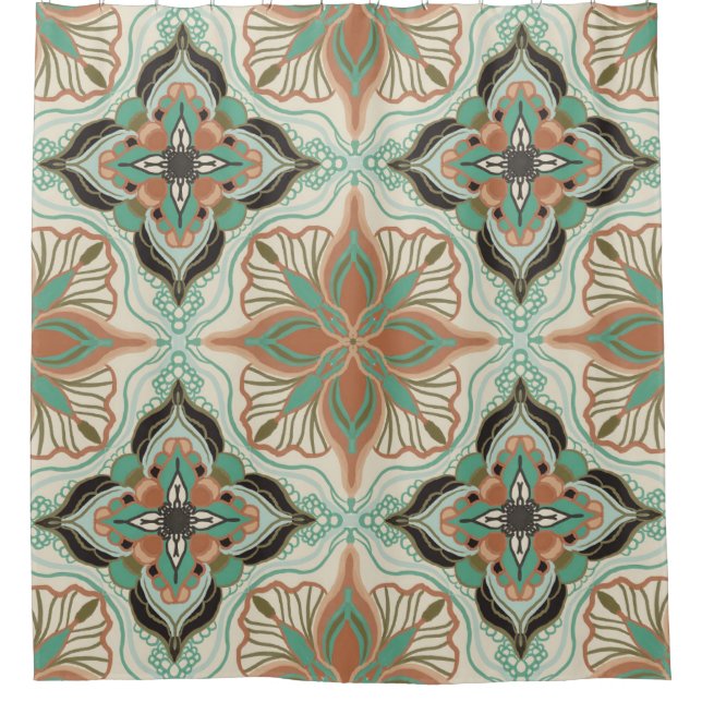 Watercolor Moroccan Floral Tile   (Front)