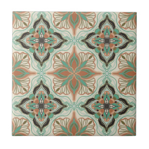 Watercolor Moroccan Floral  Tile