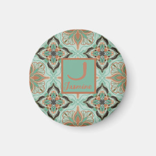 Watercolor Moroccan Vintage Floral Personalized    Magnet